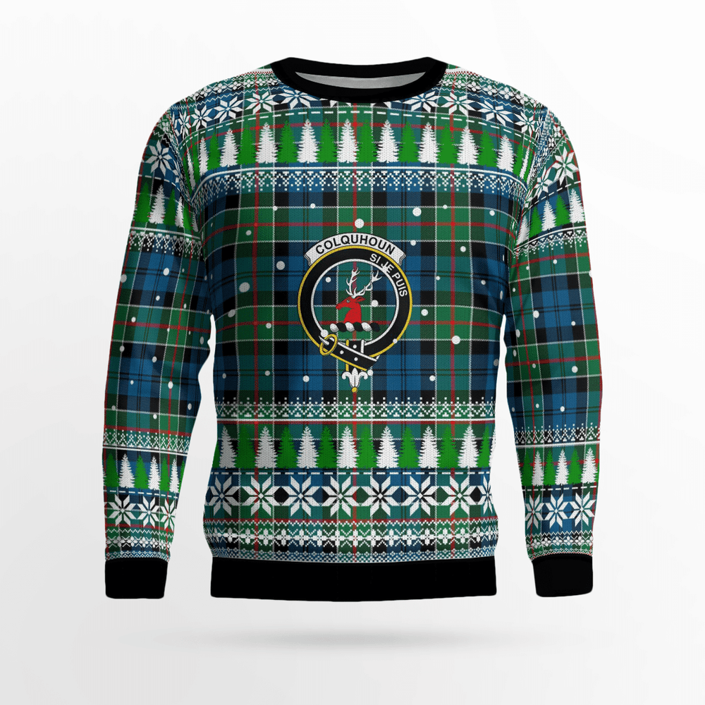 Clan Colquhoun Ancient Crest Tartan Christmas Ugly Sweater UZ70 Colquhoun Ancient Crest Tartan Tartan Ugly Sweater