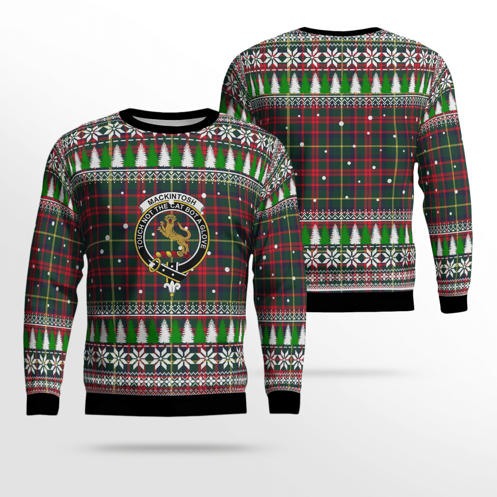 Clan MacKintosh Hunting Modern Crest Tartan Christmas Ugly Sweater IU52 MacKintosh Hunting Modern Crest Tartan Tartan Ugly Sweater