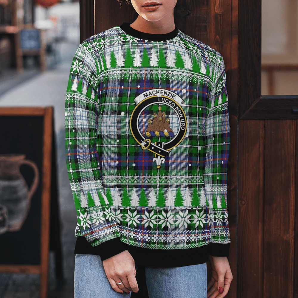 Clan MacKenzie Dress Modern Crest Tartan Christmas Ugly Sweater JT65 MacKenzie Dress Modern Crest Tartan Tartan Ugly Sweater
