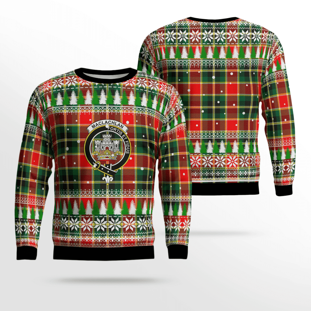 Clan MacLachlan Hunting Modern Crest Tartan Christmas Ugly Sweater UM99 MacLachlan Hunting Modern Crest Tartan Tartan Ugly Sweater