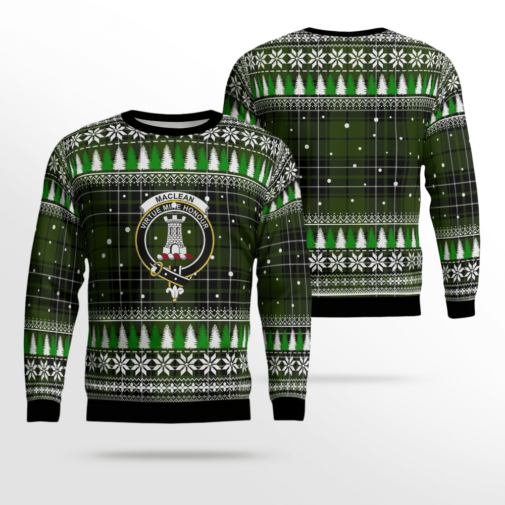 Clan MacLean Hunting Crest Tartan Christmas Ugly Sweater KJ75 MacLean Hunting Crest Tartan Tartan Ugly Sweater