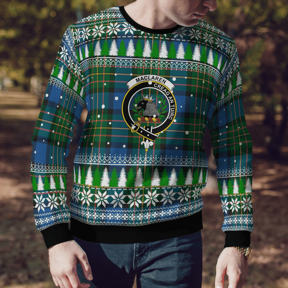 Clan MacLaren Ancient Crest Tartan Christmas Ugly Sweater UW62 MacLaren Ancient Crest Tartan Tartan Ugly Sweater
