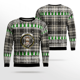 Clan Menzies Black & White Ancient Crest Tartan Christmas Ugly Sweater HC69 Menzies Black & White Ancient Crest Tartan Tartan Ugly Sweater