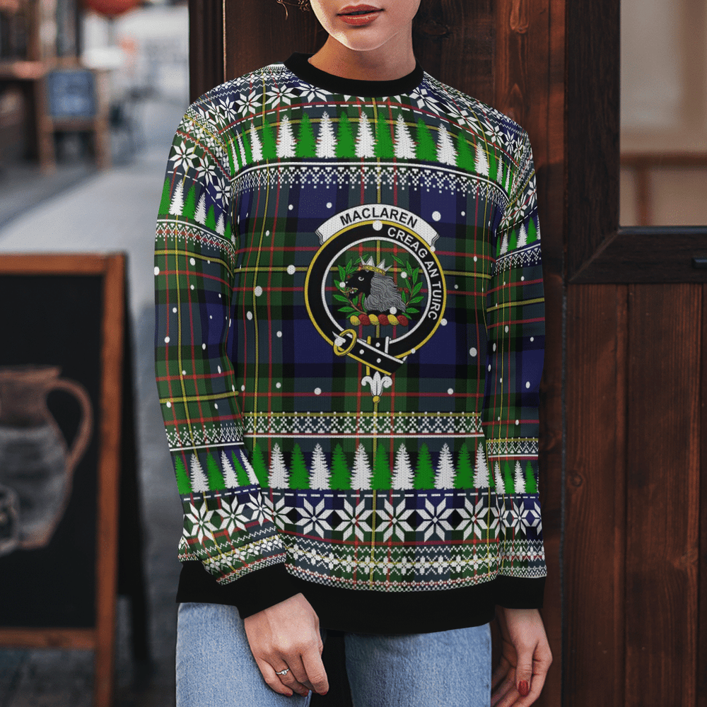 Clan MacLaren Modern Crest Tartan Christmas Ugly Sweater BX64 MacLaren Modern Crest Tartan Tartan Ugly Sweater