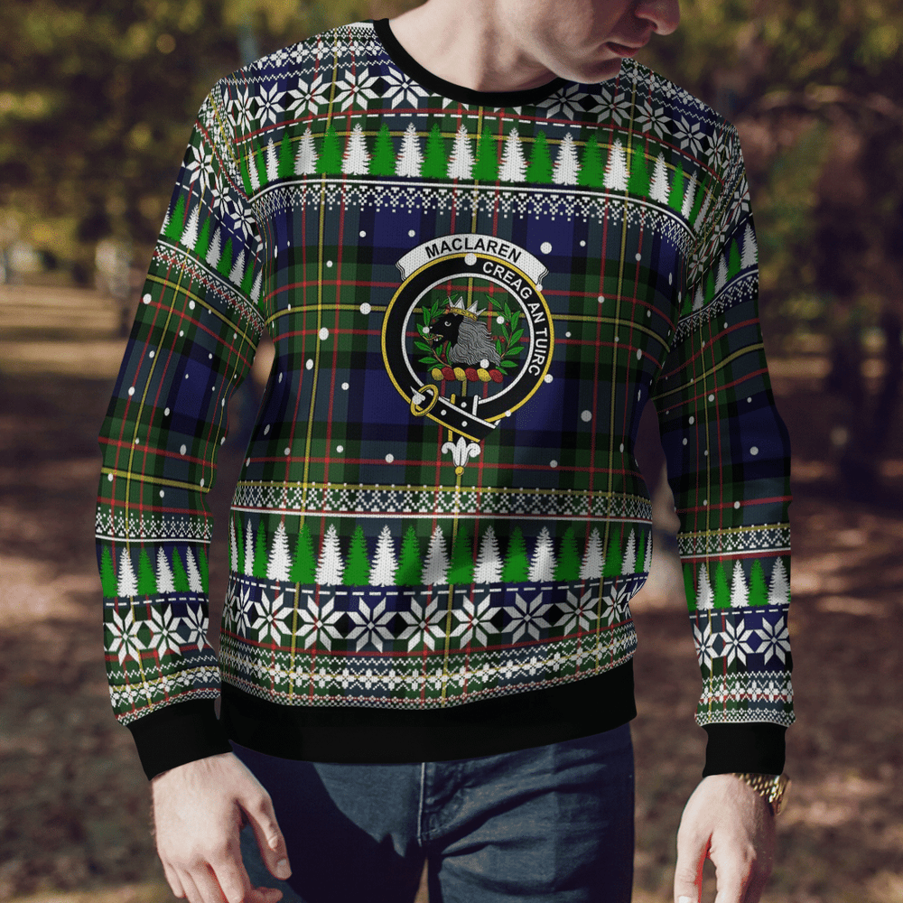 Clan MacLaren Modern Crest Tartan Christmas Ugly Sweater BX64 MacLaren Modern Crest Tartan Tartan Ugly Sweater