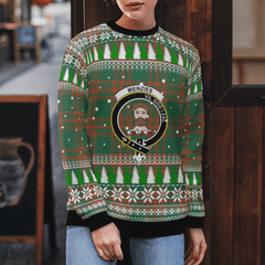 Clan Menzies Green Ancient Crest Tartan Christmas Ugly Sweater KI63 Menzies Green Ancient Crest Tartan Tartan Ugly Sweater