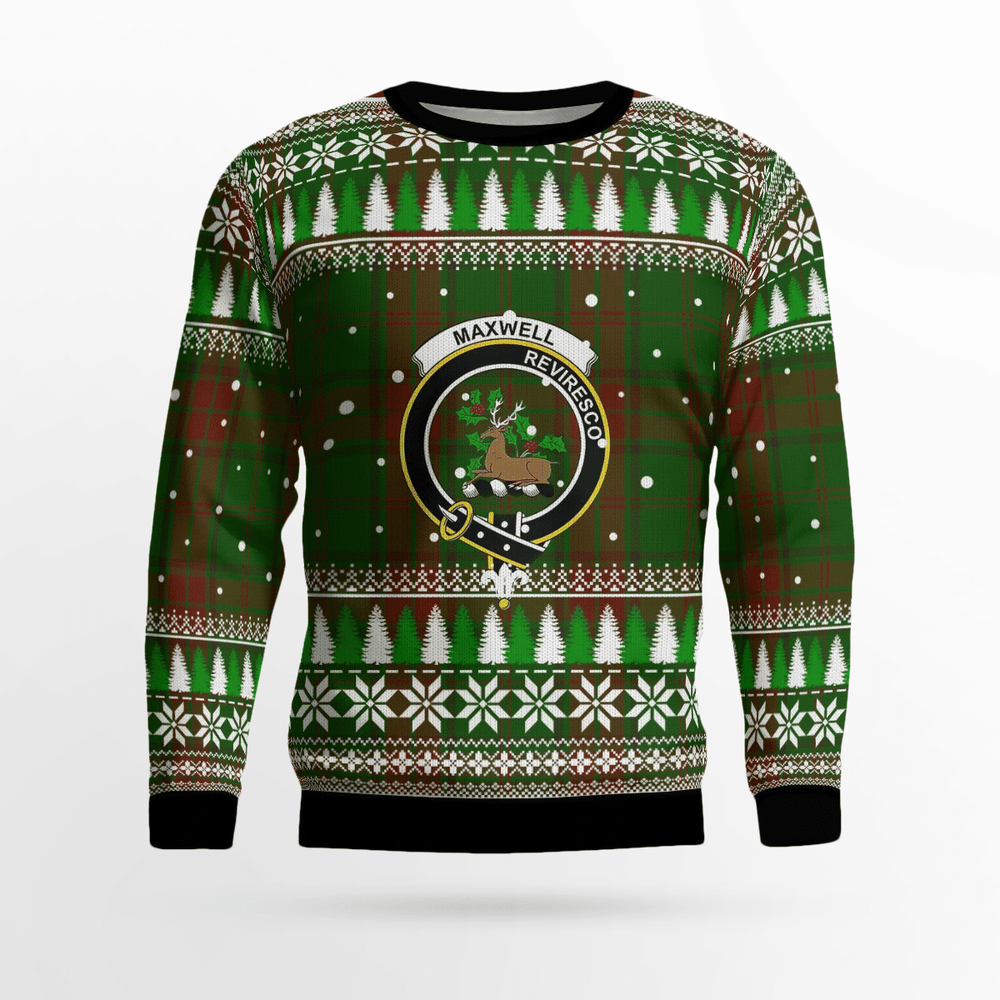 Clan Maxwell Hunting Crest Tartan Christmas Ugly Sweater YX23 Maxwell Hunting Crest Tartan Tartan Ugly Sweater