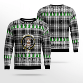 Clan Menzies Black & White Modern Crest Tartan Christmas Ugly Sweater OH26 Menzies Black & White Modern Crest Tartan Tartan Ugly Sweater