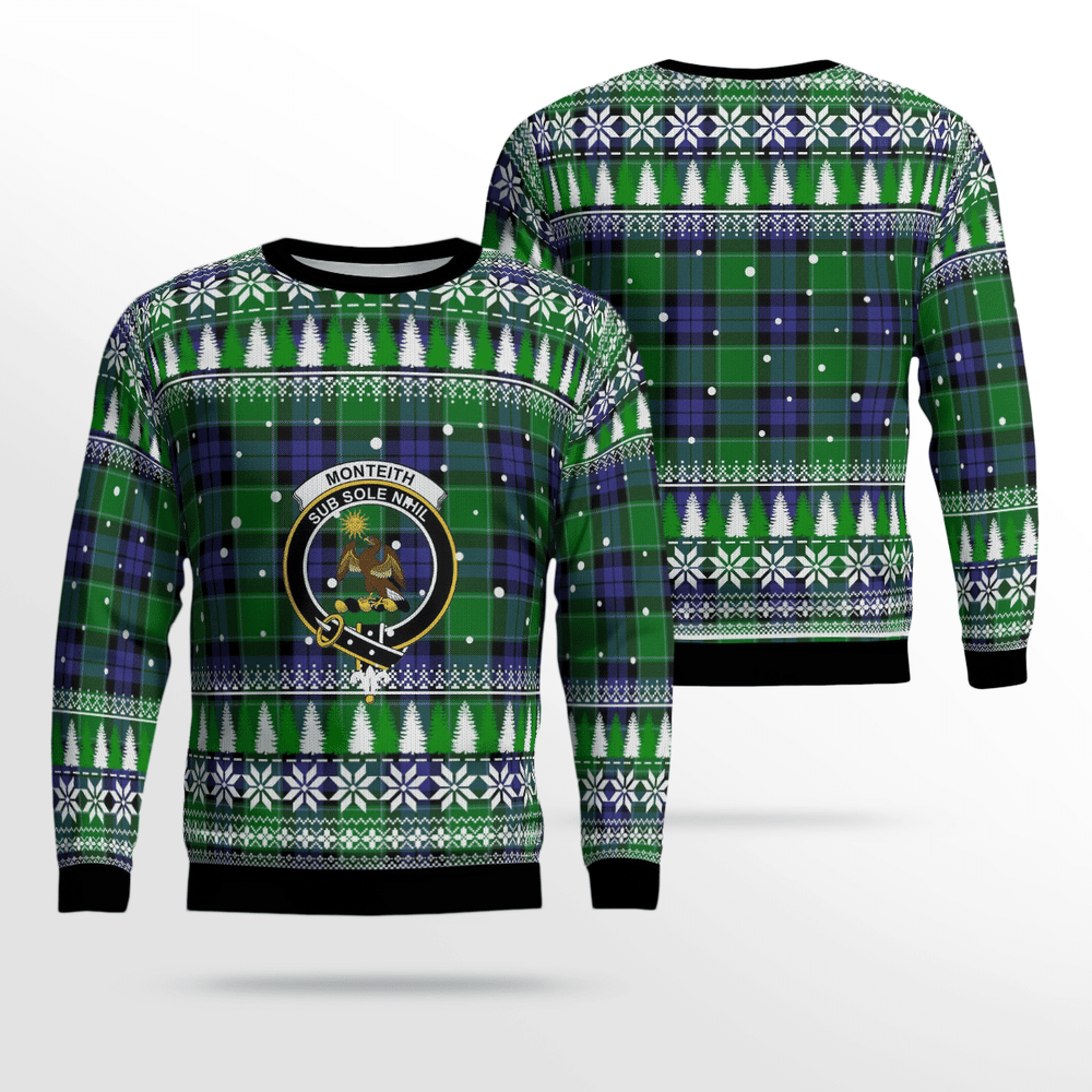 Clan Monteith Crest Tartan Christmas Ugly Sweater UX70 Monteith Crest Tartan Tartan Ugly Sweater