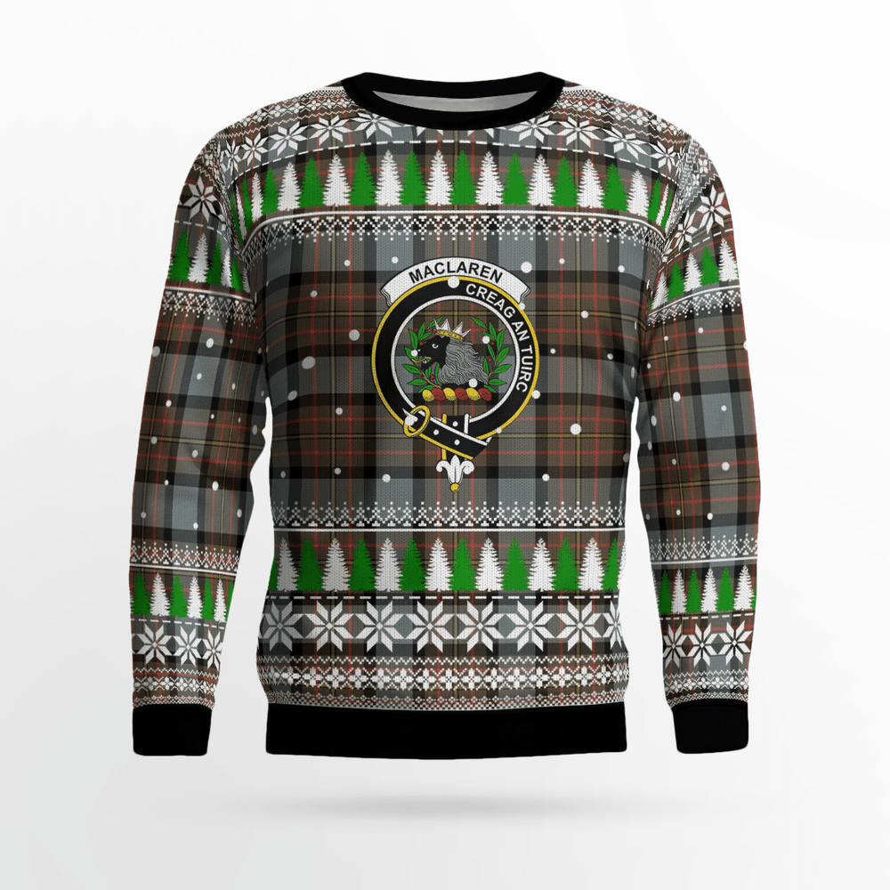 Clan MacLaren Weathered Crest Tartan Christmas Ugly Sweater QX62 MacLaren Weathered Crest Tartan Tartan Ugly Sweater