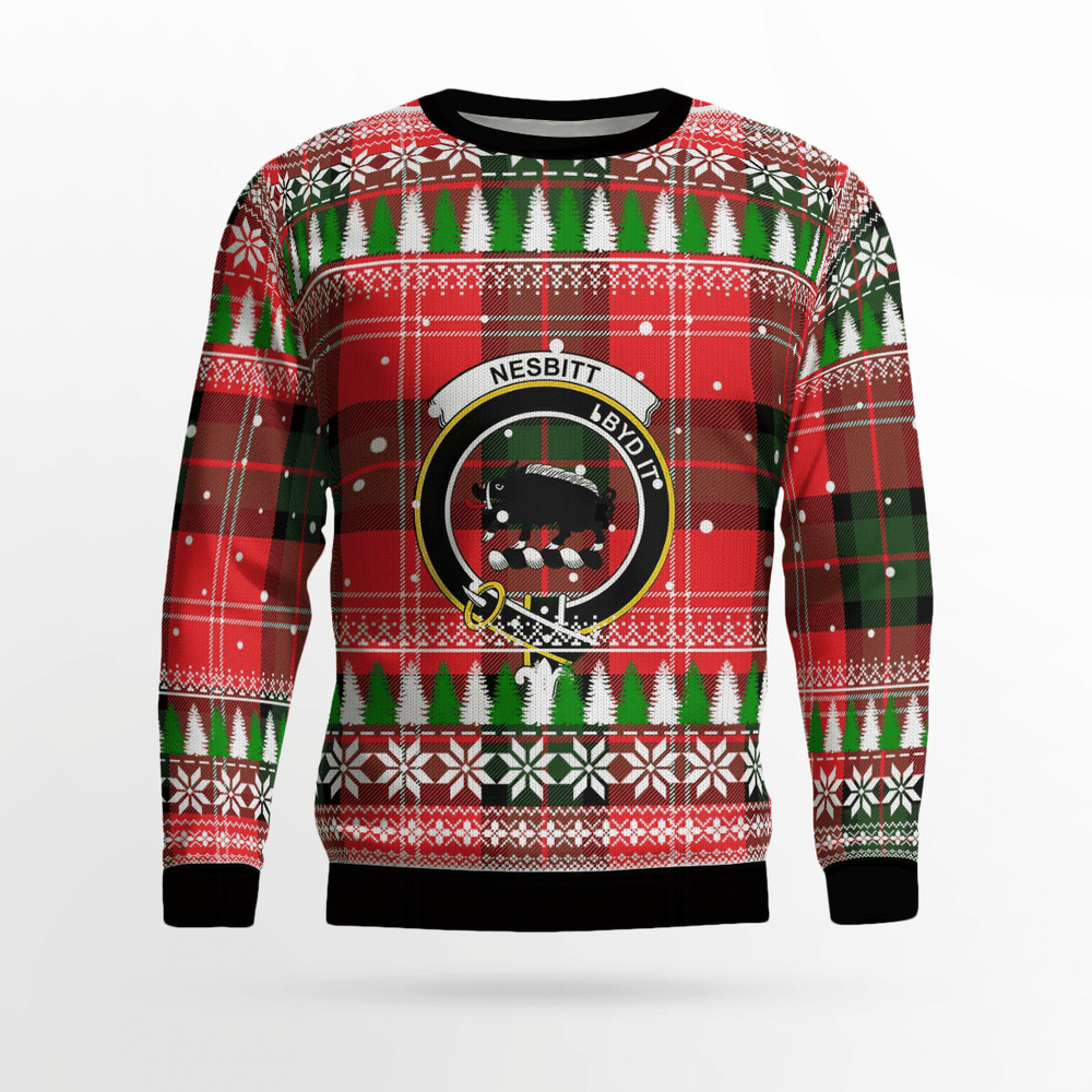 Clan Nesbitt Modern Crest Tartan Christmas Ugly Sweater TE35 Nesbitt Modern Crest Tartan Tartan Ugly Sweater
