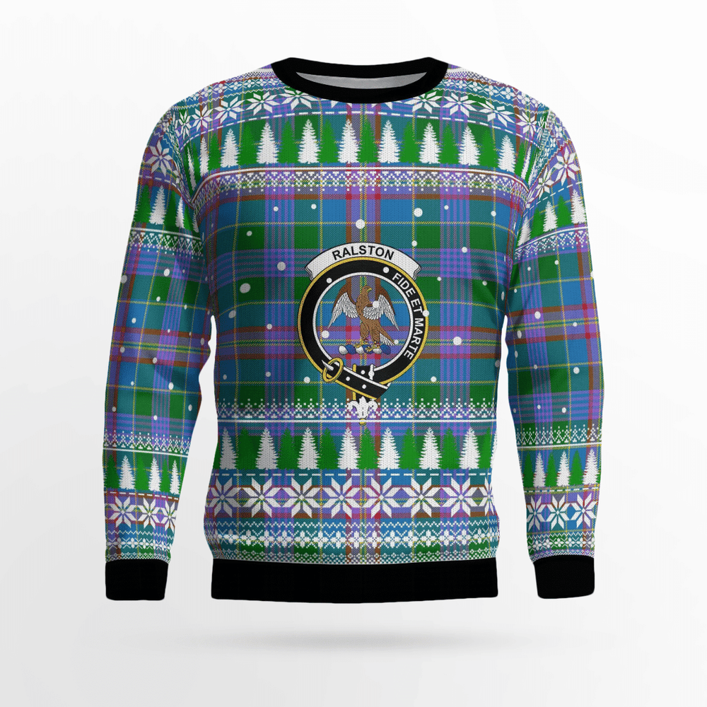 Clan Ralston Crest Tartan Christmas Ugly Sweater BA81 Ralston Crest Tartan Tartan Ugly Sweater