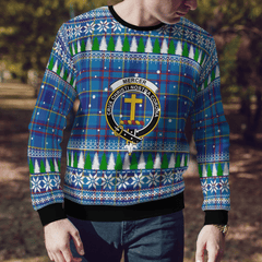 Clan Mercer Modern Crest Tartan Christmas Ugly Sweater FB25 Mercer Modern Crest Tartan Tartan Ugly Sweater