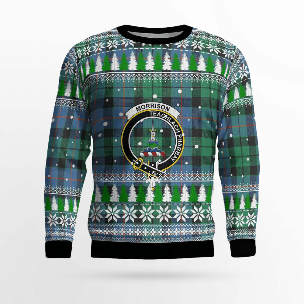 Clan Morrison Ancient Crest Tartan Christmas Ugly Sweater KC61 Morrison Ancient Crest Tartan Tartan Ugly Sweater