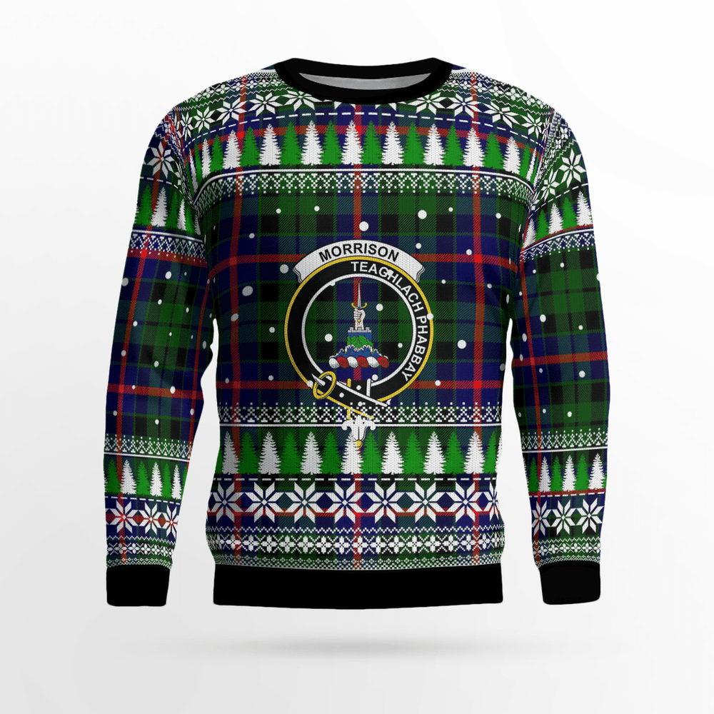 Clan Morrison Modern Crest Tartan Christmas Ugly Sweater OF96 Morrison Modern Crest Tartan Tartan Ugly Sweater