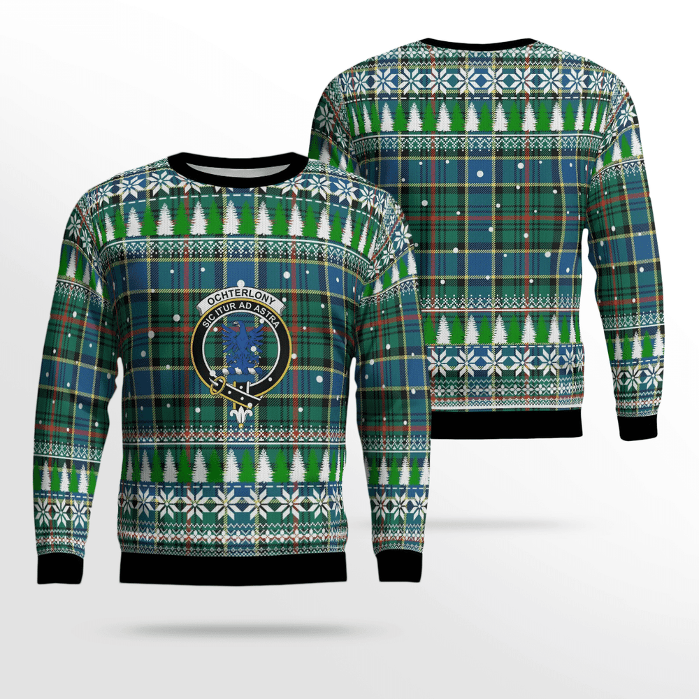 Clan Ogilvie Hunting Ancient Crest Tartan Christmas Ugly Sweater UQ22 Ogilvie Hunting Ancient Crest Tartan Tartan Ugly Sweater