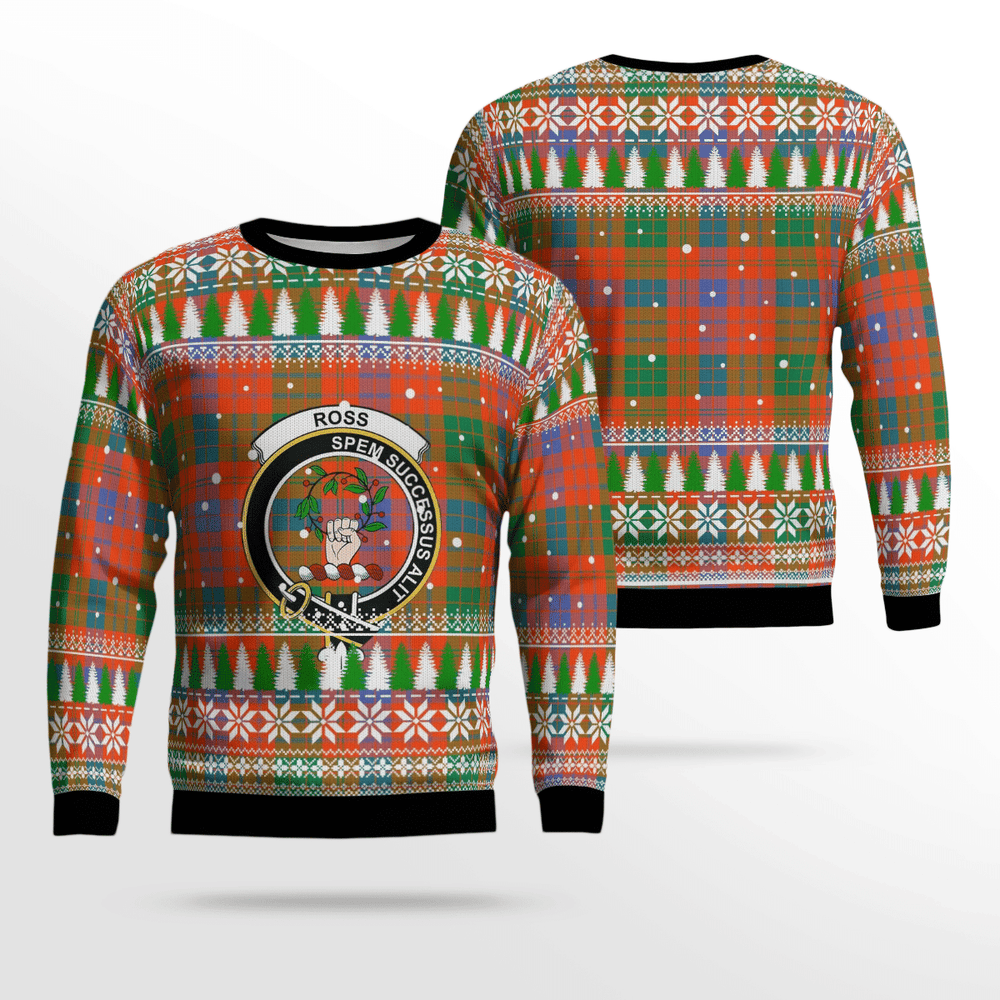 Clan Ross Ancient Crest Tartan Christmas Ugly Sweater IL40 Ross Ancient Crest Tartan Tartan Ugly Sweater