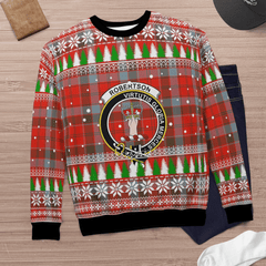 Clan Robertson Weathered Crest Tartan Christmas Ugly Sweater PN67 Robertson Weathered Crest Tartan Tartan Ugly Sweater