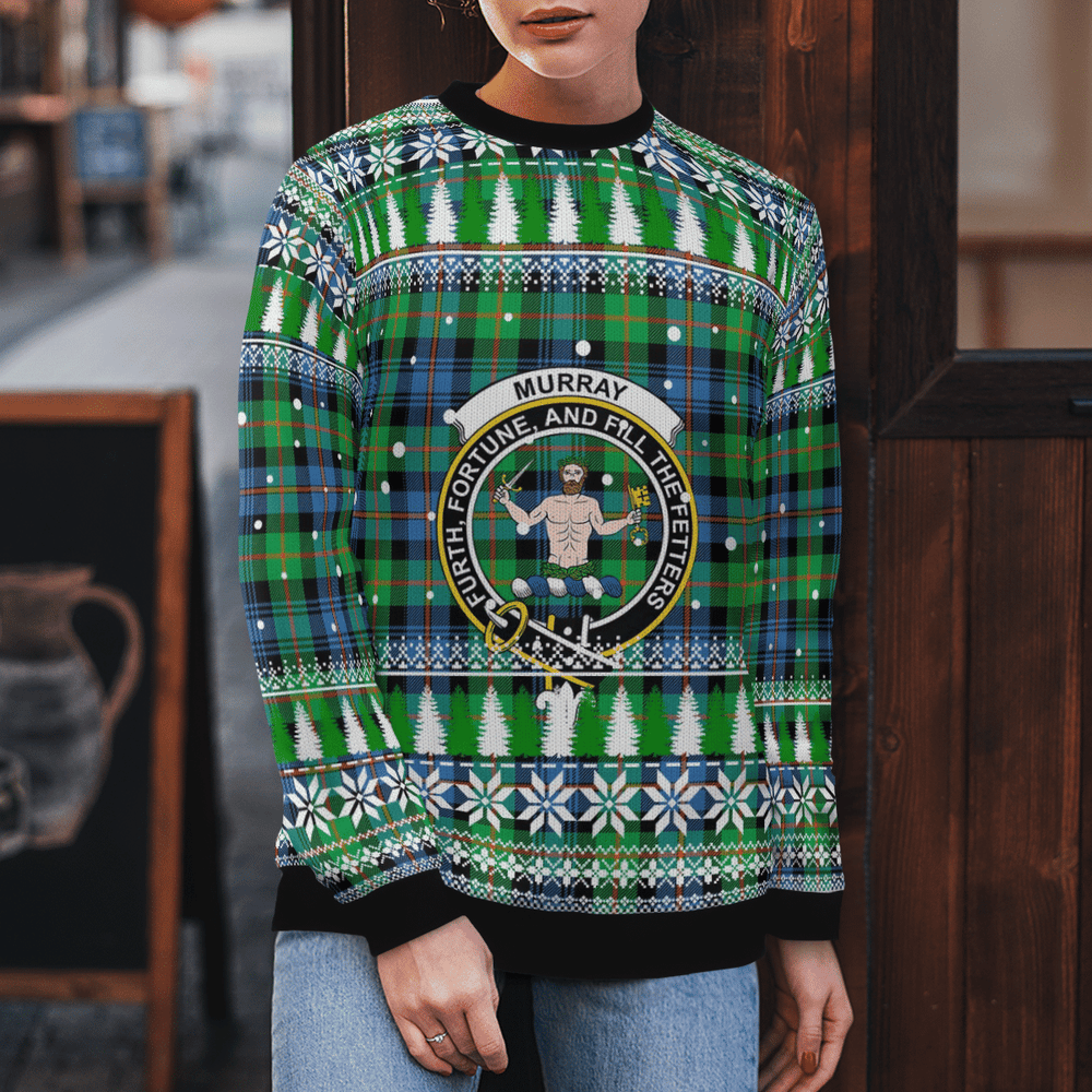 Clan Murray of Atholl Ancient Crest Tartan Christmas Ugly Sweater XQ20 Murray of Atholl Ancient Crest Tartan Tartan Ugly Sweater