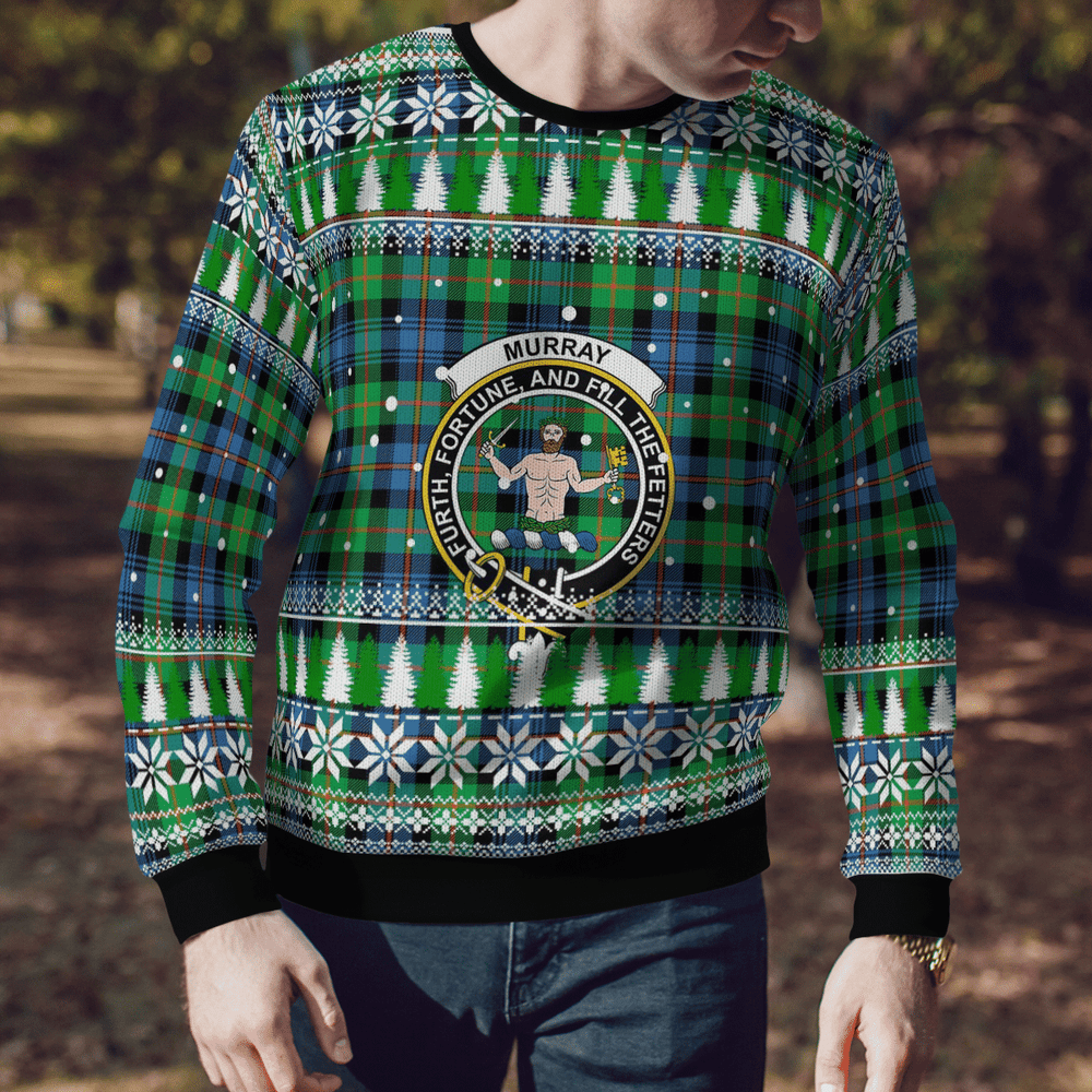 Clan Murray of Atholl Ancient Crest Tartan Christmas Ugly Sweater XQ20 Murray of Atholl Ancient Crest Tartan Tartan Ugly Sweater