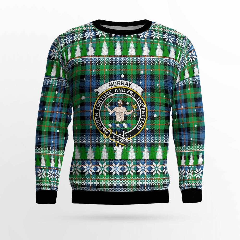 Clan Murray of Atholl Ancient Crest Tartan Christmas Ugly Sweater XQ20 Murray of Atholl Ancient Crest Tartan Tartan Ugly Sweater