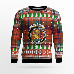 Clan Nicolson Ancient Crest Tartan Christmas Ugly Sweater US37 Nicolson Ancient Crest Tartan Tartan Ugly Sweater