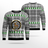 Clan Scott Black & White Modern Crest Tartan Christmas Ugly Sweater GK53 Scott Black & White Modern Crest Tartan Tartan Ugly Sweater