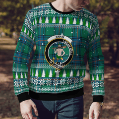 Clan Shaw Ancient Crest Tartan Christmas Ugly Sweater RS24 Shaw Ancient Crest Tartan Tartan Ugly Sweater