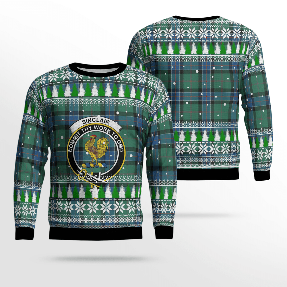 Clan Sinclair Hunting Ancient Crest Tartan Christmas Ugly Sweater EP93 Sinclair Hunting Ancient Crest Tartan Tartan Ugly Sweater