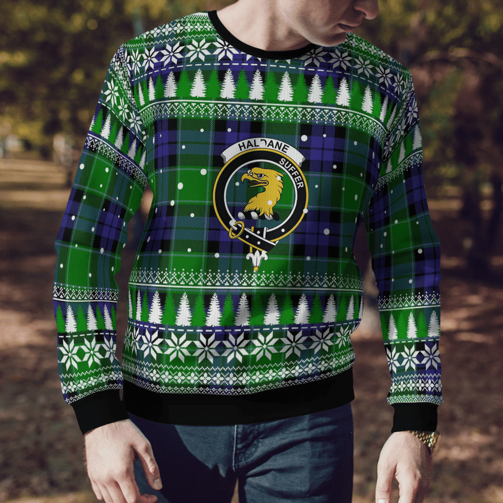 Clan Haldane 2 Crest Tartan Christmas Ugly Sweater MN56 Haldane 2 Crest Tartan Tartan Ugly Sweater