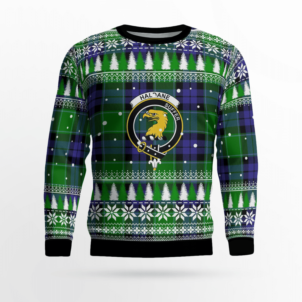Clan Haldane 2 Crest Tartan Christmas Ugly Sweater MN56 Haldane 2 Crest Tartan Tartan Ugly Sweater