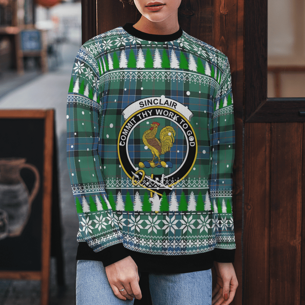 Clan Sinclair Hunting Ancient Crest Tartan Christmas Ugly Sweater EP93 Sinclair Hunting Ancient Crest Tartan Tartan Ugly Sweater