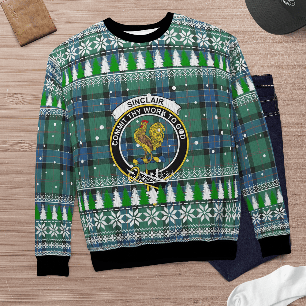 Clan Sinclair Hunting Ancient Crest Tartan Christmas Ugly Sweater EP93 Sinclair Hunting Ancient Crest Tartan Tartan Ugly Sweater