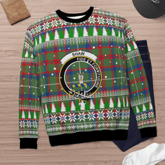 Clan Shaw Green Modern Crest Tartan Christmas Ugly Sweater OB71 Shaw Green Modern Crest Tartan Tartan Ugly Sweater