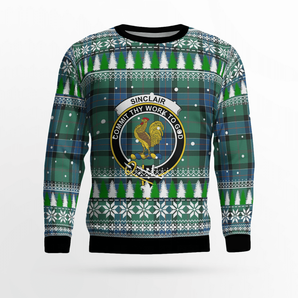 Clan Sinclair Hunting Ancient Crest Tartan Christmas Ugly Sweater EP93 Sinclair Hunting Ancient Crest Tartan Tartan Ugly Sweater
