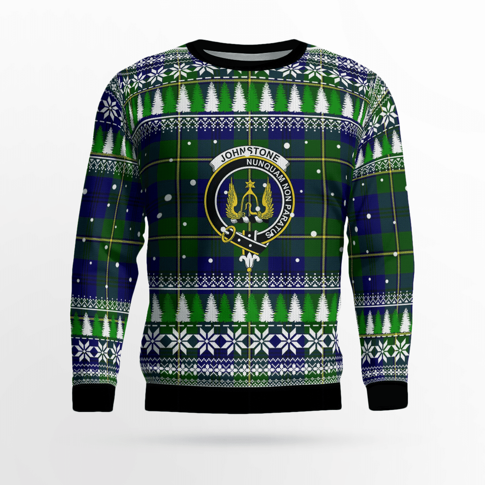 Clan Johnston Modern Crest Tartan Christmas Ugly Sweater DX26 Johnston Modern Crest Tartan Tartan Ugly Sweater