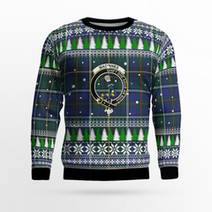 Clan MacInnes Modern Crest Tartan Christmas Ugly Sweater NO10 MacInnes Modern Crest Tartan Tartan Ugly Sweater