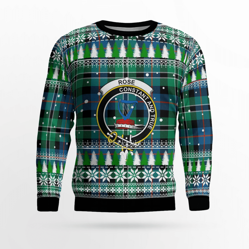 Clan Rose Hunting Ancient Crest Tartan Christmas Ugly Sweater DU93 Rose Hunting Ancient Crest Tartan Tartan Ugly Sweater