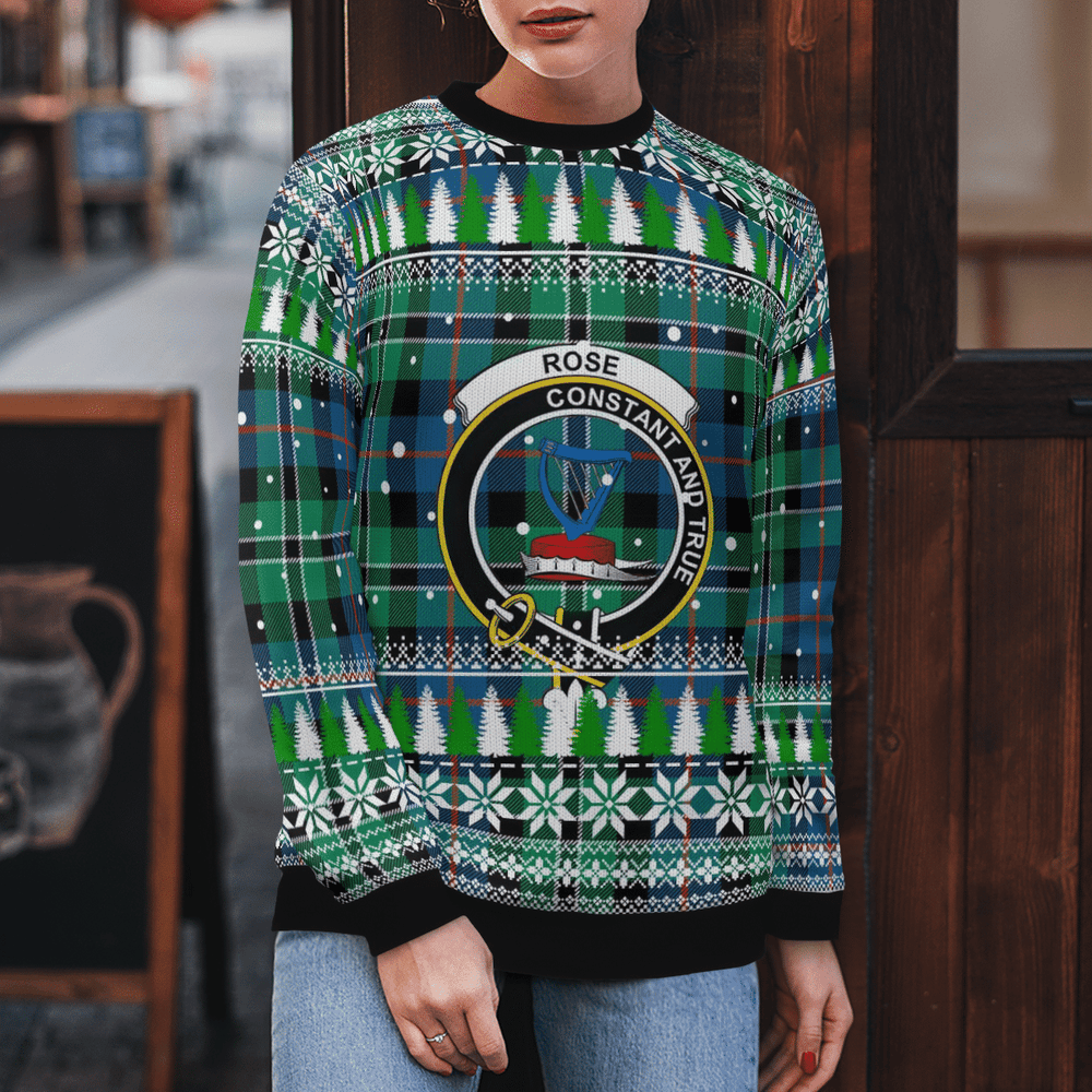 Clan Rose Hunting Ancient Crest Tartan Christmas Ugly Sweater DU93 Rose Hunting Ancient Crest Tartan Tartan Ugly Sweater