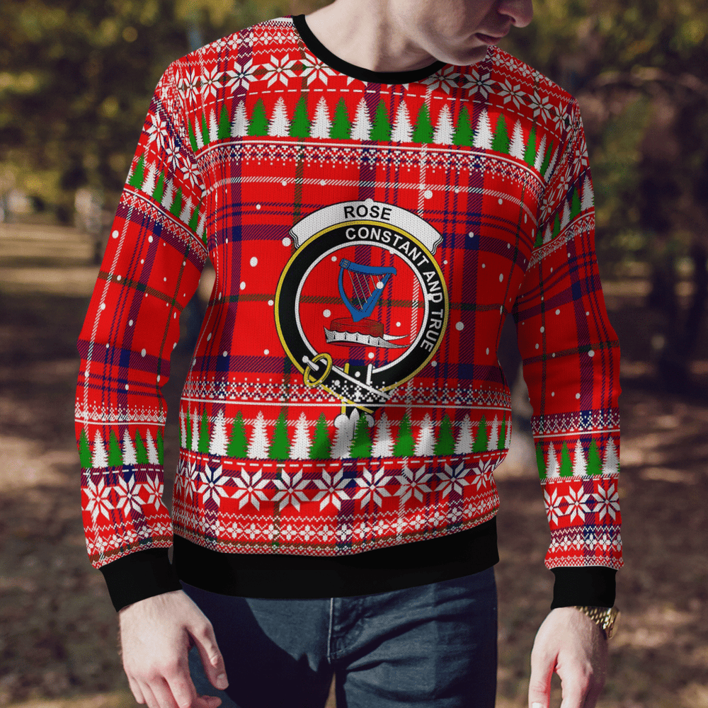 Clan Rose Crest Tartan Christmas Ugly Sweater RR93 Rose Crest Tartan Tartan Ugly Sweater