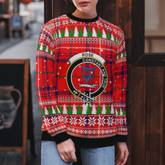 Clan Rose Crest Tartan Christmas Ugly Sweater RR93 Rose Crest Tartan Tartan Ugly Sweater