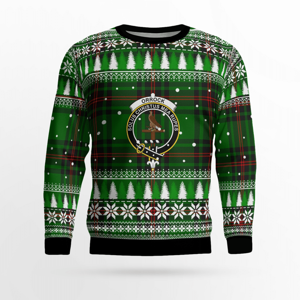 Clan Orrock (Fife) Crest Tartan Christmas Ugly Sweater YR78 Orrock (Fife) Crest Tartan Tartan Ugly Sweater