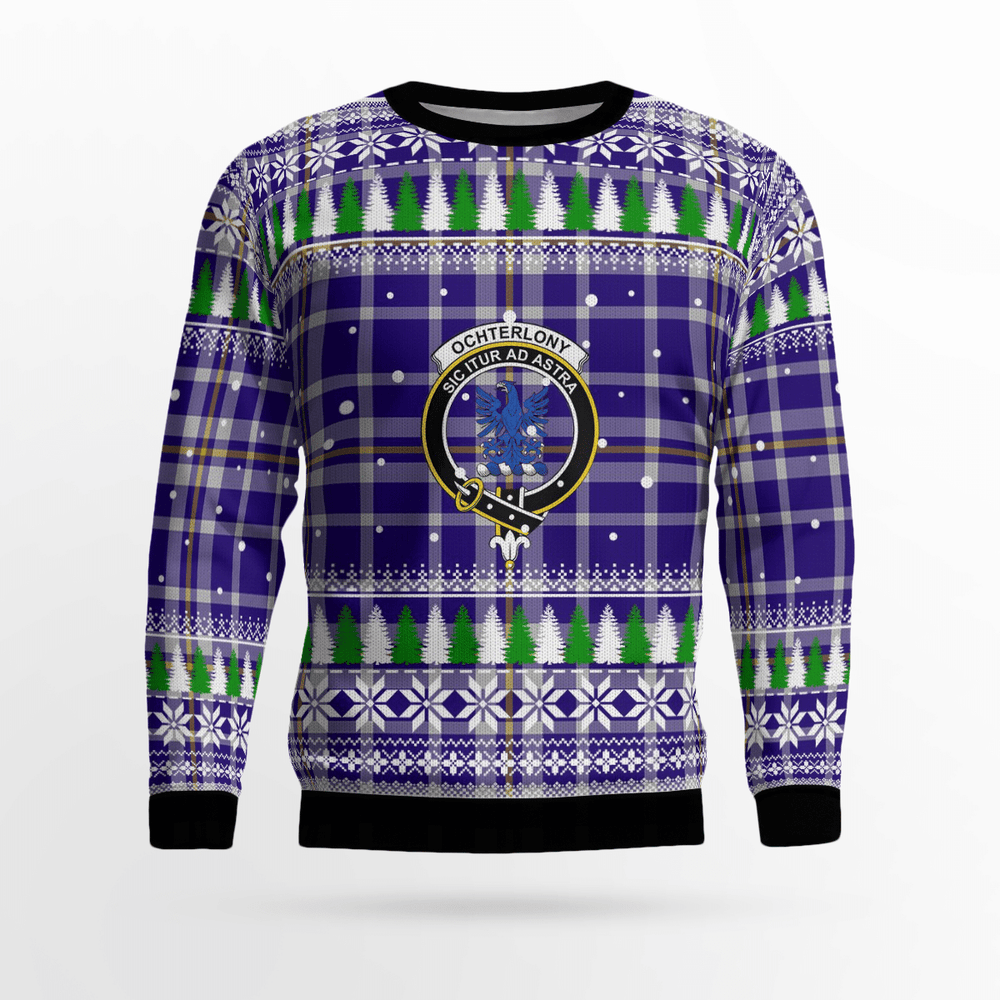 Clan Ochterlony Crest Tartan Christmas Ugly Sweater ZX23 Ochterlony Crest Tartan Tartan Ugly Sweater