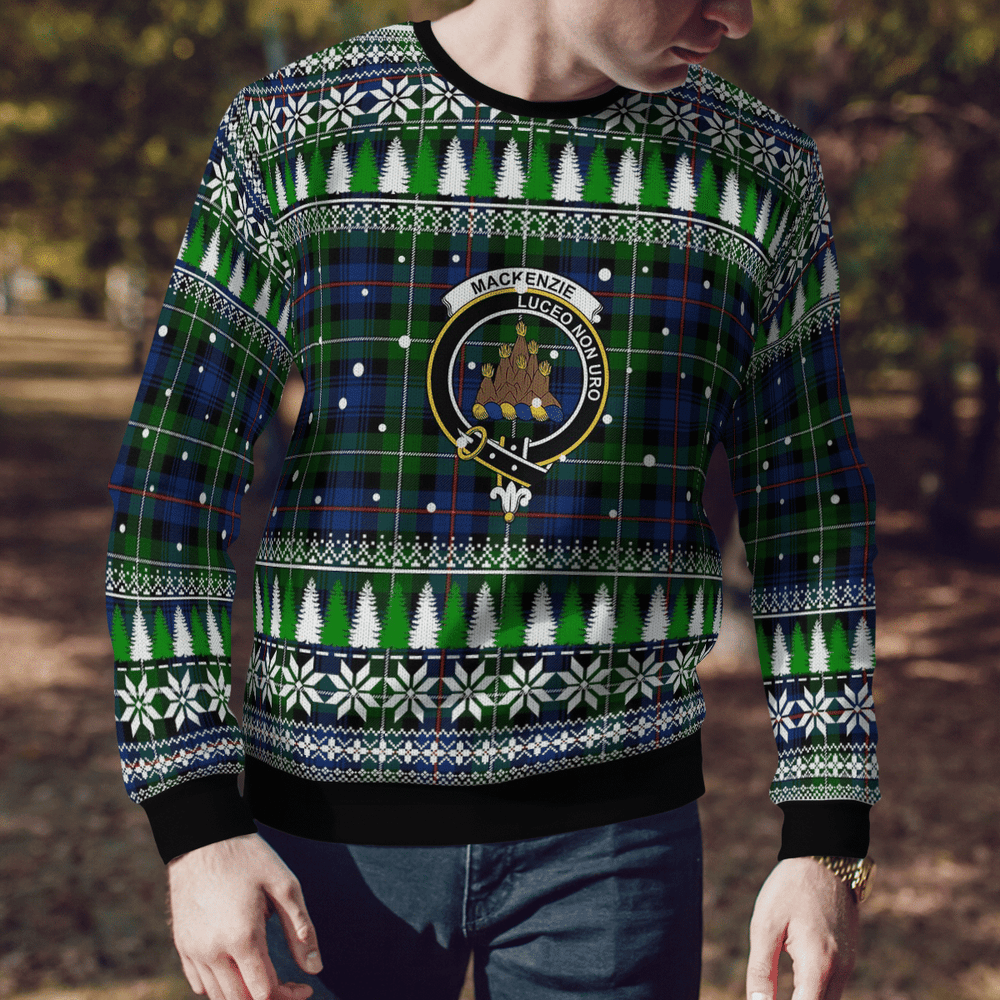 Clan MacKenzie Modern Crest Tartan Christmas Ugly Sweater UD13 MacKenzie Modern Crest Tartan Tartan Ugly Sweater
