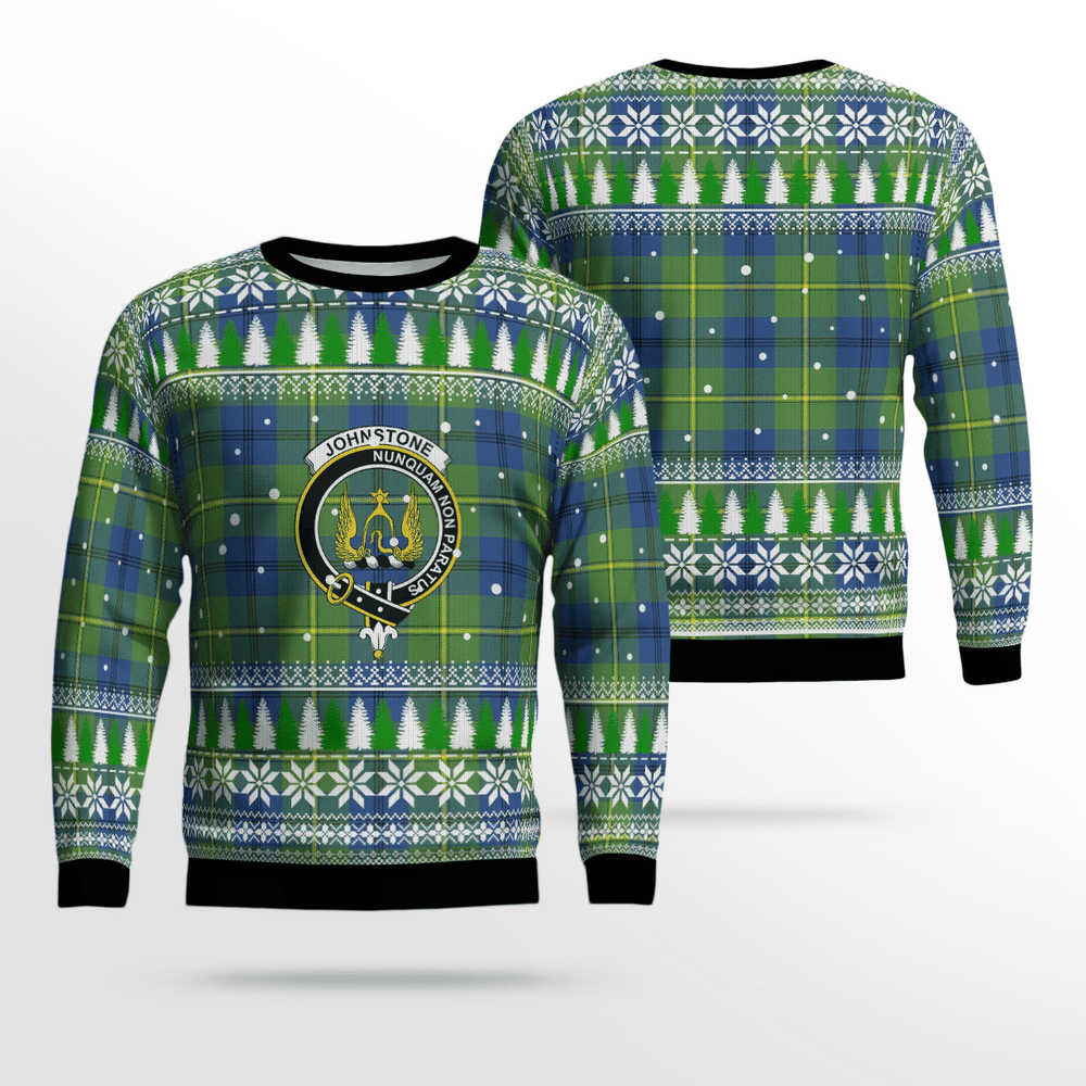 Clan Johnston Ancient Crest Tartan Christmas Ugly Sweater GE82 Johnston Ancient Crest Tartan Tartan Ugly Sweater