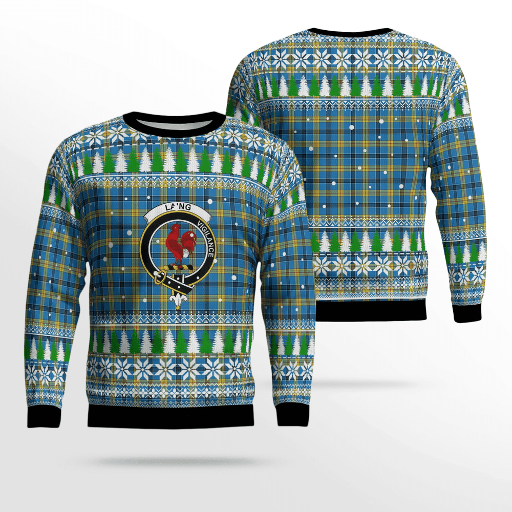 Clan Laing Crest Tartan Christmas Ugly Sweater KG51 Laing Crest Tartan Tartan Ugly Sweater