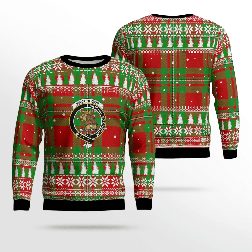 Clan MacGregor Modern Crest Tartan Christmas Ugly Sweater UN56 MacGregor Modern Crest Tartan Tartan Ugly Sweater