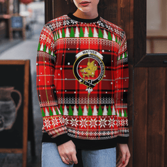 Clan MacIver Modern Crest Tartan Christmas Ugly Sweater PX19 MacIver Modern Crest Tartan Tartan Ugly Sweater