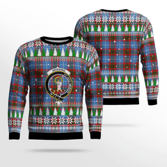 Clan Skirving (Edinburgh) Crest Tartan Christmas Ugly Sweater NN66 Skirving (Edinburgh) Crest Tartan Tartan Ugly Sweater