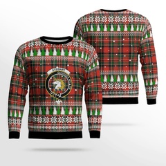 Clan Stewart (of Appin) Crest Tartan Christmas Ugly Sweater OB33 Stewart (of Appin) Crest Tartan Tartan Ugly Sweater